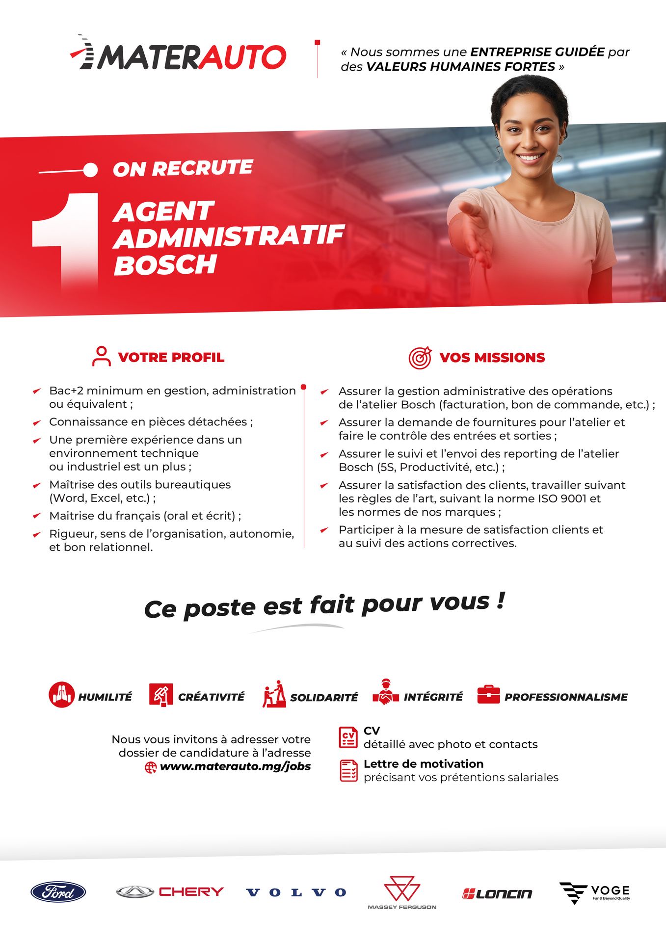 Agent administratif Bosch (H/F)